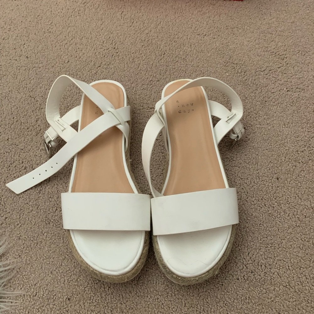White platform sandals